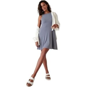 ATHLETA Santorini Thera Dress Light Blue Tencel Modal Dress Size Medium